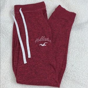 red holister knit drawstring joggers